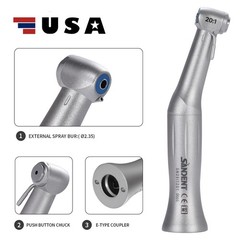 Dental 20:1 Reduction Implant Contra Angle Low Speed Push Button Handpiece