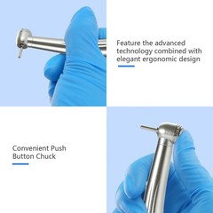 Dental Mini Small Head High Speed Handpiece Pedo Pediatric Push Button 4 Holes