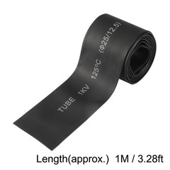 Waterproof Heat Shrink Tubing 1″ (25mm) Dia 41mm Flat Width 2:1 rate 1m Black
