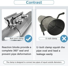5 Inch Exhaust Clamp,5 Inch Butt Joint Exhaust Muffler Pipe Band Clamp Sleeve