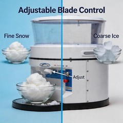 Heavy Duty Ice Shaver 650W Adjustable Fineness 1102Lbs/Hr Snow Cones Slushies