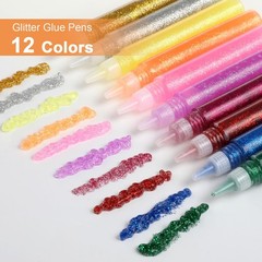 36 Pcs Glitter Glue Pens Bulk 12 Colors Rainbow Glue Stick for Crafts Teacher…