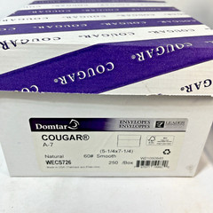 Cougar Natural A7 Envelopes 250 pk for 5X7 Invitation 60lb WECS726 5.25×7.25 BOX