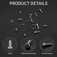 800 Pcs Tiny Screws for Electronics Micro Small Mini Phillips Pan Head Machine