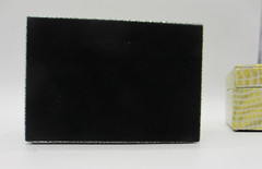 Leather Box Small Shagreen Embossed Gray Black