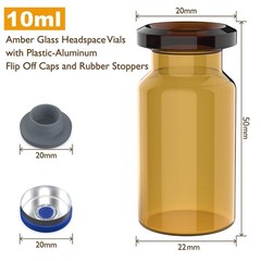 100/500/1000Pcs 10ml Amber Glass Vials Headspace Vials w/ Flip Caps Sample Vials