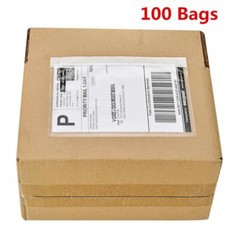 100 Clear Packing List Invoice Envelopes 7.5″ x 5.5″ Seft Enclosed Slip Pouches