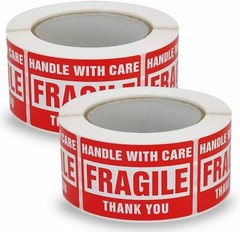 2000 2×3″inch Fragile Handle with Care Thank You Labels Stickers Warning Remind