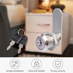 2 Set Keyed Alike Cabinet Cam Lock 3/4″ Cylinder Toolbox Lock for Drawer Dresser