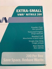 (200/Pk) VWR Disposable Nitrile Exam Gloves – Size XSmall XS – Blue Color 89428