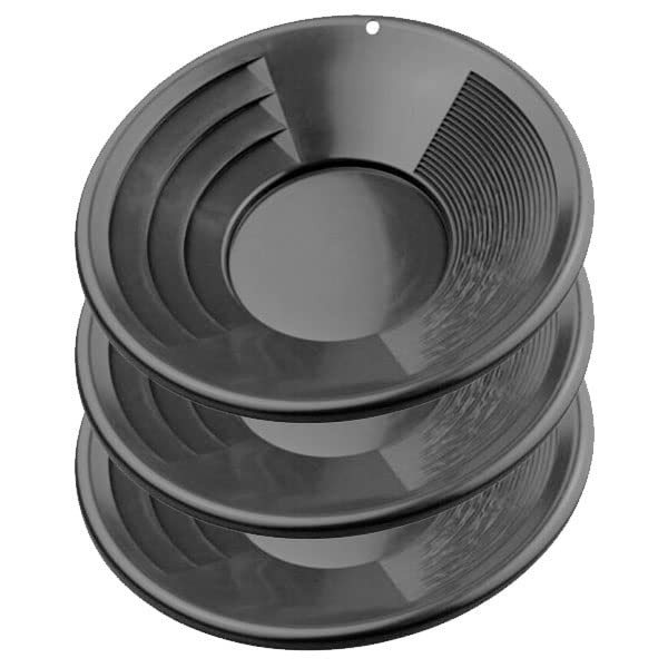 Sluice Monkey Set of (3) 12″ Black Gold Pans