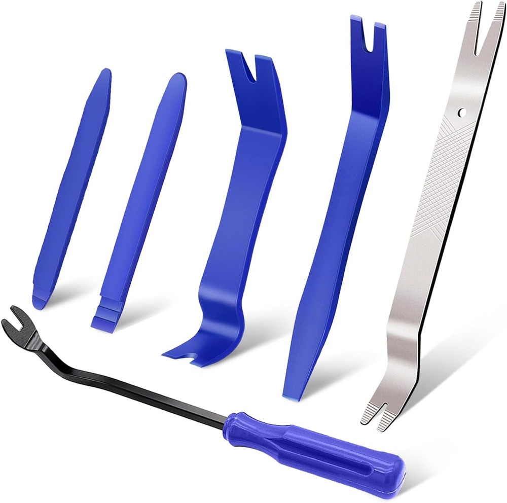 Auto Trim and Door Panel Clip Removal Tool Kit, 6-Piece Plastic an Color: blue
