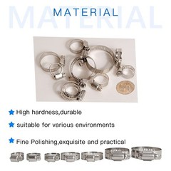 43Pcs Stainless Steel Hose Clamp Assortment Kit Adjustable 0.25″-1.8″(6-45mm)…