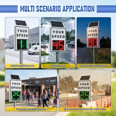 Solar Powered Radar Speed Sign 90*60cm Wireless Speed Display Waterproof IP65