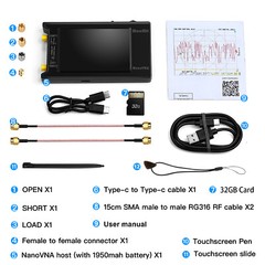 NanoVNA-H4 Vector Network Analyzer 10KHz-1.5GHz VHF HF UHF 4.3″ Antenna Analyzer
