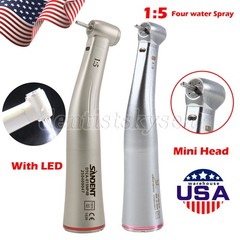 Dental 1:5 Increasing Contra Angle Optic LED Handpiece Fit Electric Motor
