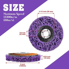 5 Pcs-5″ X 7/8″ Stripping Wheel Discs for Removing Paint, Rust, Weld & Oxidation