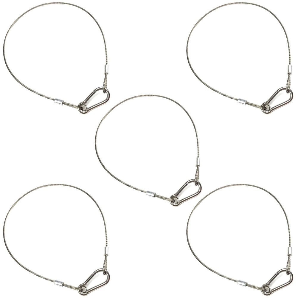 Stage Light Safety Cable Stainless Steel Security Wire Heavy Duty 5 Pieces USNew