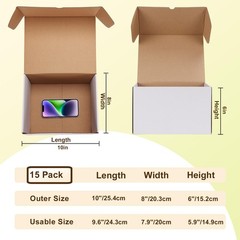 10x8x6 inches Shipping Boxes White set of 15, 10 x 8 x 6 Corrugated Cardboard…