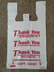 THANK YOU T-Shirt Bags 11.5″ x 6″ x 21″ White Plastic Shopping bags 1/6 Bags