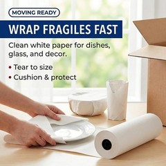 Compact 1440′ Long White Newsprint Roll – Ideal for Safe Packing & Storage