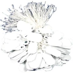 LOT 100 WHITE Large PRICE TAGS #7 Merchandise Tag BLANK with String STRUNG SALES