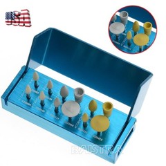 12pcs AZDENT Dental High Gloss Zirconia Polishing RA3112 Kit Polishers for Crown