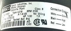 Fasco 7021-9727 Draft Inducer Blower Motor 111772-02 115V 1/30HP used #MA776