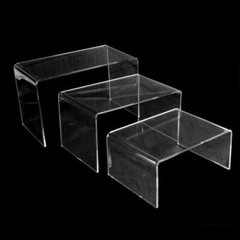 3 Piece Set Small Clear Acrylic Riser Display Shelf Stand Organizer