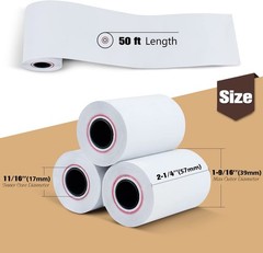 50-200 Rolls 2.25 x 50 FT Thermal Paper Rolls for Clover Mini Flex 1 1/16″ Core