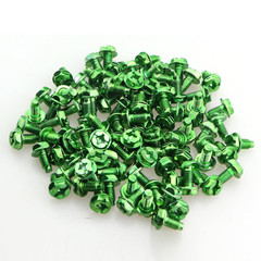 100PCS Electrical Box Carbon Steel Ground Screws 10-32 X 3/8 Inch Green Slotted