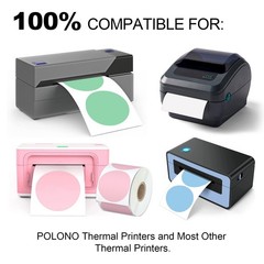 2″ 4500 Labels 6-Color Assorted Circle Direct Thermal Stickers Label Rolls Bu…