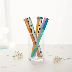 4-Pack Erasable Gel Pens Cartoon Animal Design Colorful Ink Fine Tip