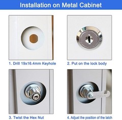Keyed Alike Cam Locks for Cabinets, Drawers, and Toolboxes – 4 Pack