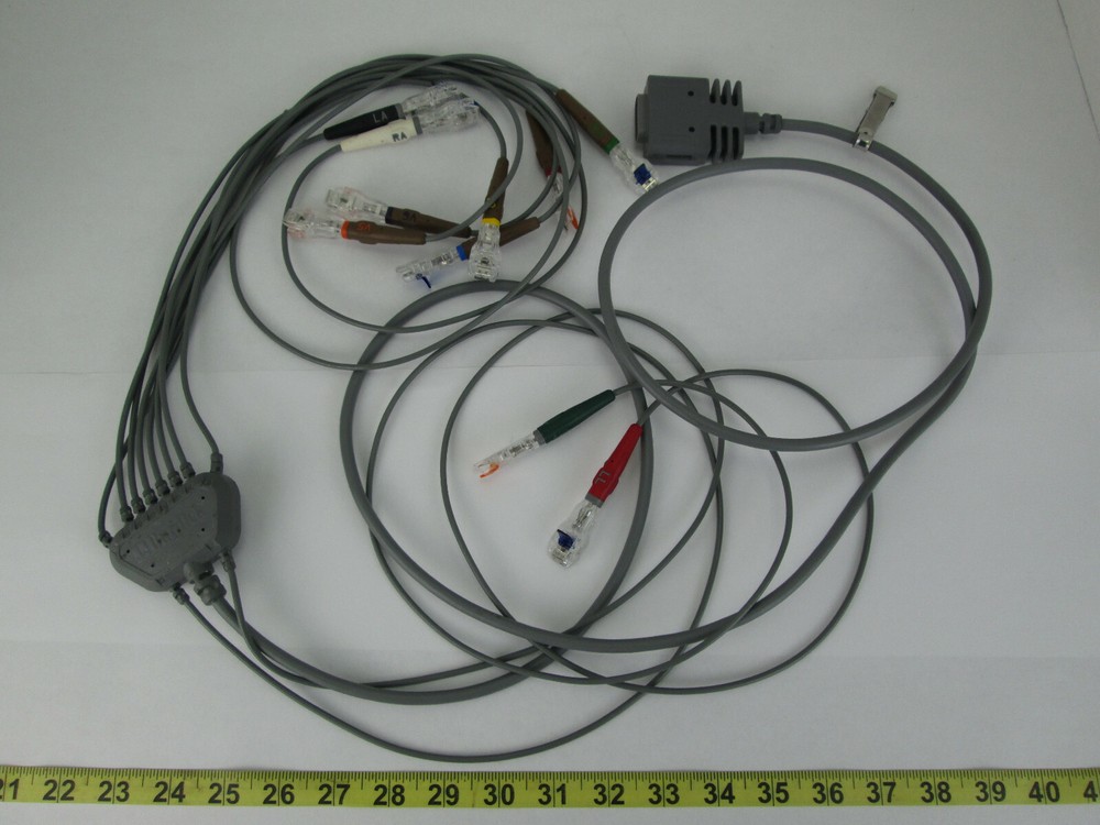 Burdick 10 Lead 15 Pin Plug EKG Cable LL RL RA LA V1 V2 V3 V4 V5 V6
