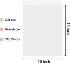 100 10X13 1.5 Mil Bags Resealable Clear T-Shirt Catalog Plastic Opp Cello Bag