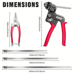 Cable Tie Tool Gun Kit Stainless Steel Zip Tie Cutter + 150 pcs Metal Zip Ties✅