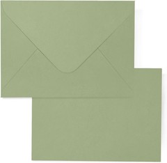 A7 Sage Green Envelopes 100 Pack, 5×7 V Flap Printable Envelopes for Invitati…