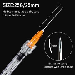 1ml 25G 1inch Syringe, Sterile Disposable Packaging. (20) 1ml-20Pcs
