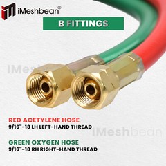 25/50/100 FT Oxygen Acetylene Hose 1/4 Inch Twin Welding Hose Cutting Torch Hose
