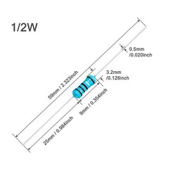 20 PCS 1/2 w(0.5 watt) 1% metal film resistors Over 200 Various Value YOU CHOOSE