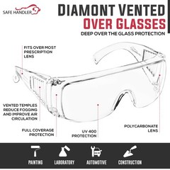 SAFE HANDLER BISON LIFE Diamont Vented Over Glasses Safety Glasses | Meets AN…