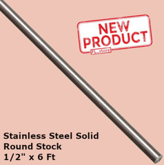Stainless Steel Round Rod 1/2″ x 6 Feet 416 Unpolished Solid Stock 72″ Length
