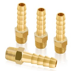 4Pcs Brass Hose Barb Fittings 1/4″ Hose Barb to 1/8 NPT Male Thread Air Hose Fit