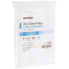 McKesson Zipper Closure Reclosable Bag 9 x 12″ 2 mil Polyethylene 4582 100 Ct