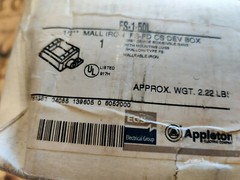 NEW EGS Appleton Electric APP FS-1-50 Single Gang 1/2″ Device Box