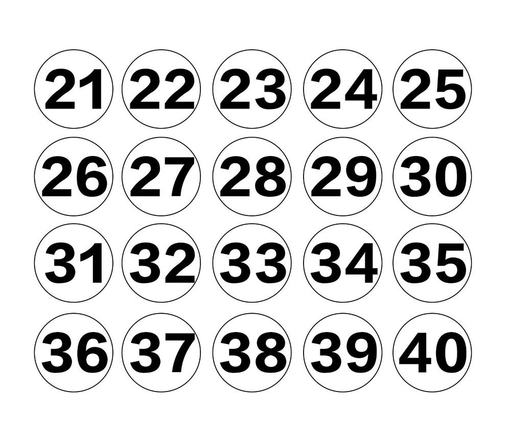 ID Number Decal Sheet 21-40 Number Decal for Laundromat Washer Dryer Waterproof