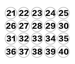 ID Number Decal Sheet 21-40 Number Decal for Laundromat Washer Dryer Waterproof