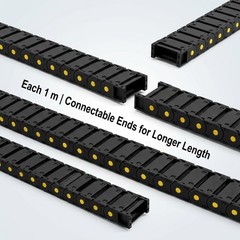 Cable Drag Chain 25x77mm Plastic Wire Carrier 1M Long 4 Pack Flexible Energy