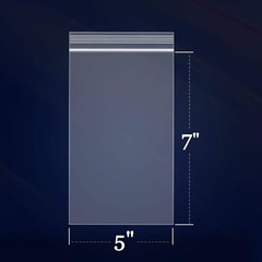 100 Count Small Zip Bag 5×7 Inch Clear 2 Mil Lock Seal A2 A4 A6 Cards Treats